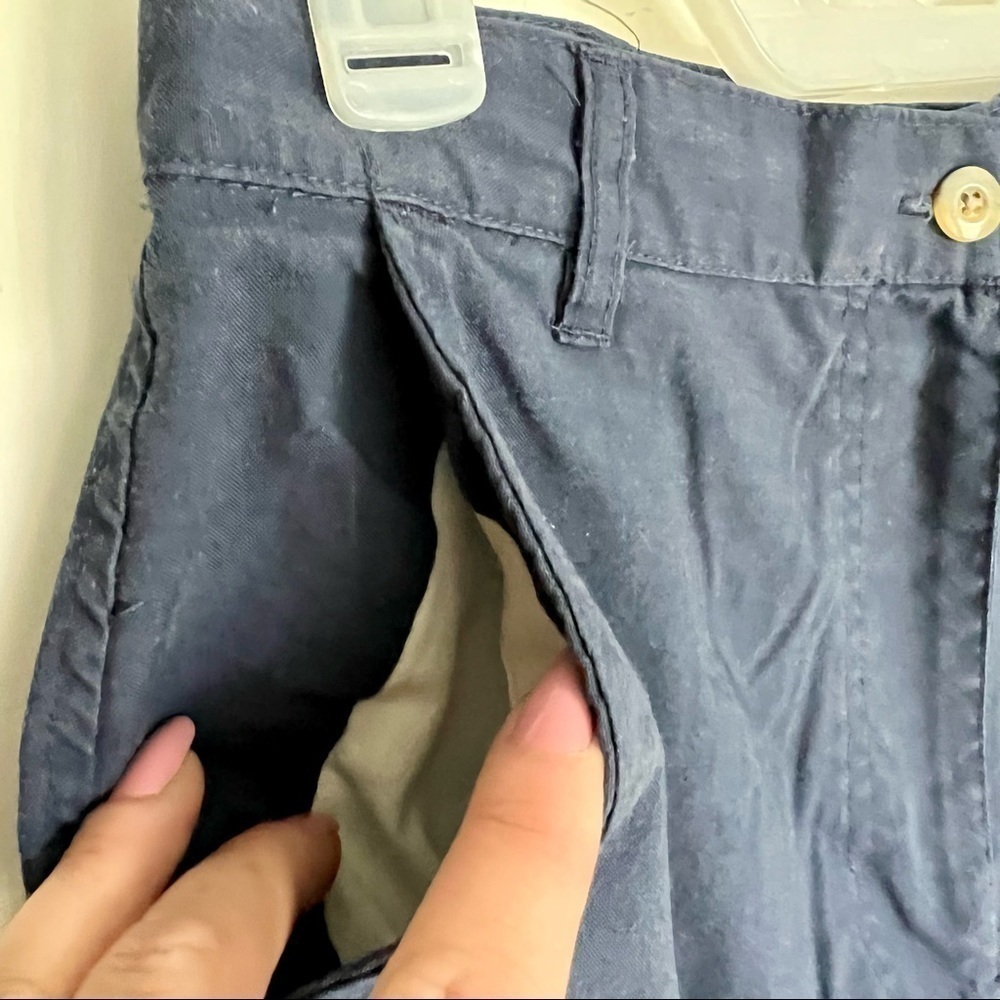 VINTAGE 90s Y2K Navy Blue High Rise Wide Leg Bermuda Short Cottagecore Granny 12 - Picture 5 of 11